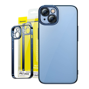 Baseus Glitter Transparent Case and Tempered Glass set za iPhone 14 (plavi)