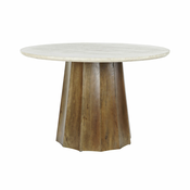 Dining Table DKD Home Decor Brown Black Beige Marble Mango wood 120 x 120 x 78 cm 120 x 120 x 76 cm