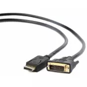 GEMBIRD DisplayPort na DVI kabl, 1m, crni (CC-DPM-DVIM-1M)