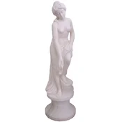 Casa Padrino Art Nouveau marble sculpture woman on column white H. 120 cm