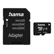 HAMA microSDXC 64GB Class 10 UHS-I 80MB/s + adapter/mobilni telefon
