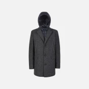 Grey Mens Coat Geox Claudio - Mens