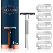 KING C. GILLETTE DOUBLE EDGE klasični brivnik in 5 britvic z dvojnim robom