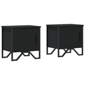 Vidaxl Nočne omarice 2 kosa črne 40x30x40 cm iverna plošča