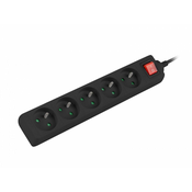 Podaljševalni kabel Lanberg PS1 5 vtičnic 1,5 m stikalo črno