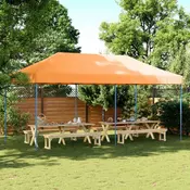 Sklopivi prigodni šator za zabave smedi 580x292x315 cm