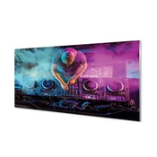 tulup.si Slika na akrilnem steklu Dj konzole pisane luči 120x60 cm 4 obešalnika
