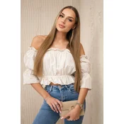 Beige shoulder blouse