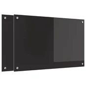 Vidaxl Zaščita za kuhinjo Črna 80 x 50 x 0.8 cm kaljeno steklo