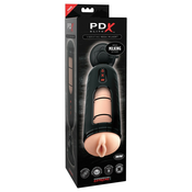 PDX Elite Mega Milker - vibrirajuca, umjetna vagina za glavic penisa (crna)