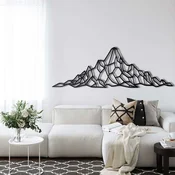 WallXpert metalni zidni ukras 5106, geometrijski planinski venac, 61 x 20 cm, crni