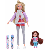 Lutka skijašica s djevojcicom 29 cm