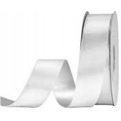 PartyDeco Trak iz satena - bela barva 25 mm/25 m