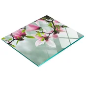 shumee Dekorativna steklena kuhinjska deska za rezanje z grafiko magnolije 60x52 cm
