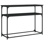 Vidaxl Konzolna mizica črna 100x35,5x75 cm inženirski les