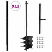 Svrdlo za zemlju s ruckom 250 mm s produžnom cijevi 12m celicno