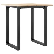 Vidaxl Jedilna miza O okvir 70x70x75 cm trdna borovina jeklo