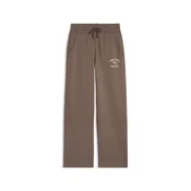 PUMA Varsity High-Waist Straight Fleece Pants Women, Clothing, Flat Bronze, XS