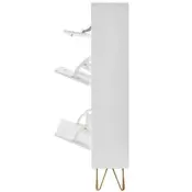 VEVOR omara za čevlje 3 predali z zložljivim pokrovom 80x239x120 cm bela