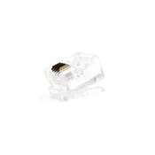 RJ11 Modular plug (6P4C), unshielded, stranded cable, 100 pieces