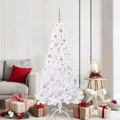 Vidaxl Umestno božično drevo med 300 LED Bela 180 cm PVC in jeklo