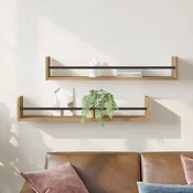 Polica na zidu Zidne 2 pcs Umjetnicki hrast 80 x 16 x 14 cm