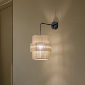 TK Lighting Stenska svetilka Calisto, juta, naravno rjava, stikalo - Dnevna soba/jedilnica - naravno rjava, črna - Tkanine/tekstil