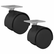 Vidaxl Vrteče kolesce 2 szt. Črna 39,5 x 39,5 x 37,8 mm Železo in PP
