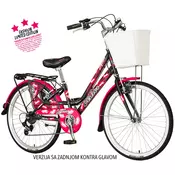 Ženski bicikl Inferior Fashion 24/13 inca crno roze beli Visitor FAS246F 1240043
