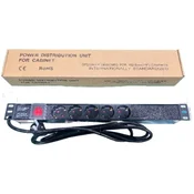 ExeLink Razvodni PDU panel za rack 19 in, sa 5 uticnih mesta, kabl 2m (aluminijum) EXE116
