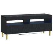 vidaXL LED TV omarica Črna Inženirski les