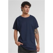 Mens Long Shaped Turnup T-Shirt - blue