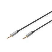 AUX Audio Kabel  Stereo 3.5mm Male to Male Aluminum Housing ,Gold plated, NYLON Jacket, 1,8m
