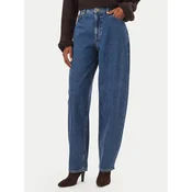 HUGO Jeans hlače Gimine 50563510 Mornarsko modra Wide Leg
