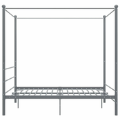 Okvir za krevet s nadstrešnicom sivi metalni 160 x 200 cm