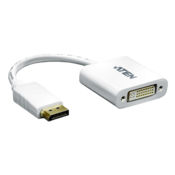 Aten Konverter ATEN DisplayPort na DVI, do 4096 x 2160 pik, za PC in HDTV, bela, moški priključki, visoka kakovost in hitrost prenosa do 165 MHz