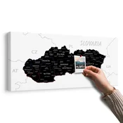 Slika na plutu moderna karta Slovacke - 120x60  color mix