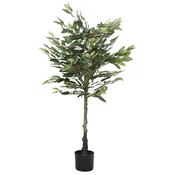 Vidaxl Umetno drevo fikus 480 listov 130 cm zelena