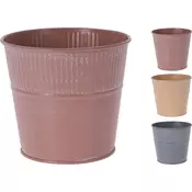 eoshop Dekorativni kovinski cvetlični lonček 12,5 cm, rebrast, mešane barve