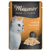 Miamor Feine Filets v želeju 6 x 100 g - Piščanec & tuna