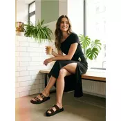 Sinsay - Viskozna bluza sa naboraima sa strane - crno