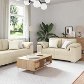 Sofa 2 pcs Krema 219 x 80 x 82 cm tkanina