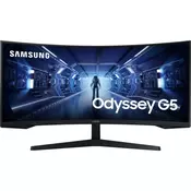 SAMSUNG LC34G55TWWPXEN 34-palčni UWQHD VA zaslon, 165 Hz, svetlost 250 cd/m2, kontrast 2500:1, DisplayPort.