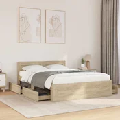 Krevetna konstrukcija s uzglavljem 2 pcs Sonoma 137 x 188 cm