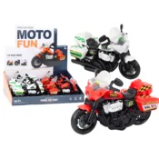 Policijski motocikel 1:10, z lučmi, zvoki v beli in rdeči barvi