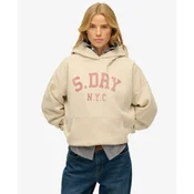 Superdry za ženske. W2012452A Athletic Essentials Mikina Relax bež barve (S), Priložnostno, Bombaž