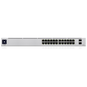 Ubiquiti UniFi 24-Port PoE Upravljano L2/L3 Gigabit Ethernet (10/100/1000) Podrška za napajanje putem Etherneta (PoE) 1U Srebro