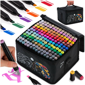 Nukido Nukido NK-914 Alcohol Markers Set with Carrying Case - 168 Vibrant Colors for Artists, (21740219)