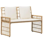 Vidaxl Zunanja klop Enobarvno Naravna in smetana 116 x 55 x 82 cm