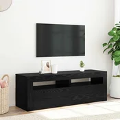 TV ormaric s LED svjetlima crni hrast 120x35x40 cm inženjerski drvo
